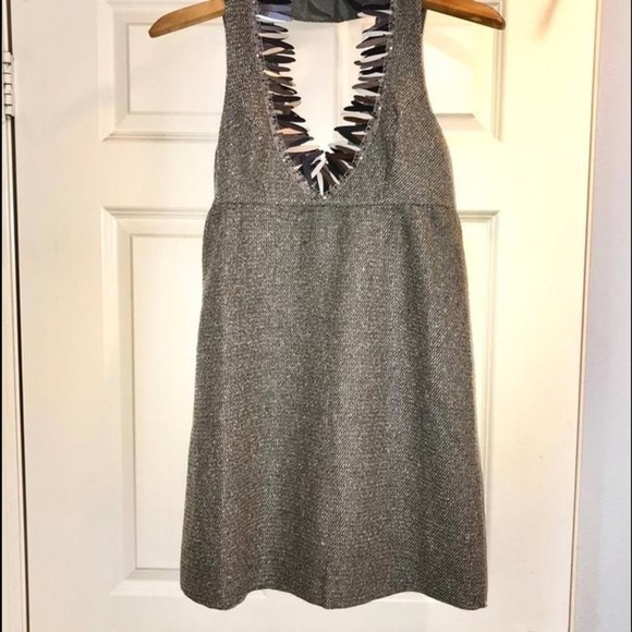 🎉HP🎉Anna Sui, Gray Tweed Dress w/Silver Bangled Fringe, Such A COOL Piece! - Picture 9 of 14